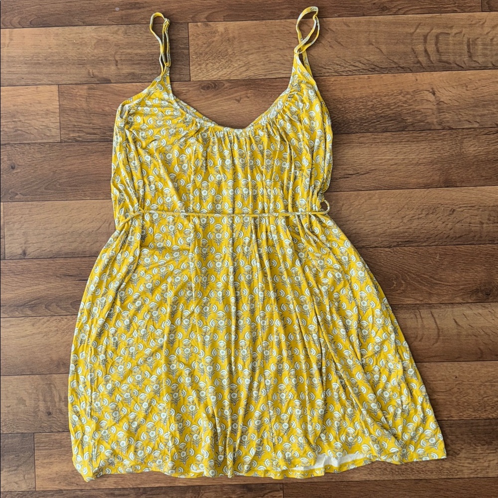Boden Size US 12R Strappy Jersey Dress In Poppy Geo Dainty Floral Print Mini Lux - Picture 2 of 11